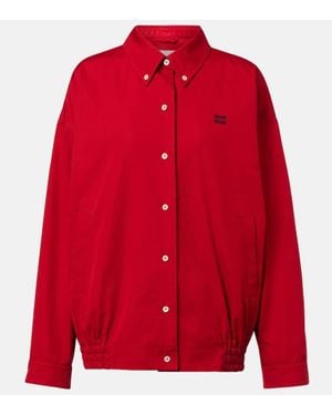 Miu Miu Poplin Blouson Jacket - Red