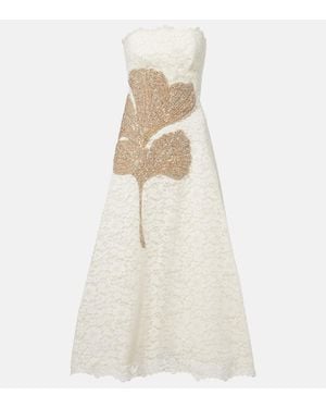 Costarellos Hallis Embellished Lace Cocktail Dress - White