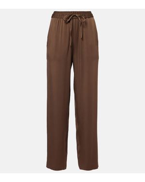 Isabel Marant Kendry Satin Wide-Leg Trousers - Brown