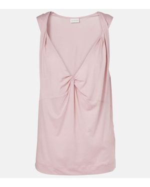 Dries Van Noten Gathered Cotton Top - Pink
