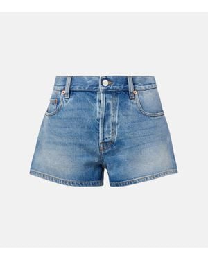 Gucci Mid-Rise Jeansshorts - Blau