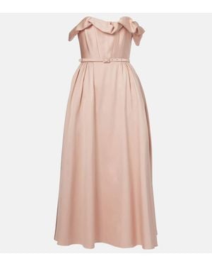 Roland Mouret Strapless Ruffled Midi Dress - Pink