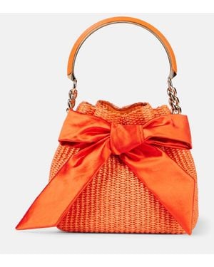 Jimmy Choo Bucket-Bag Bon Bon Aus Raffiabast - Orange