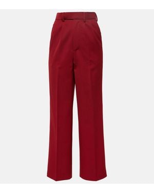 JACQUES WEI High-rise Wool-blend Wide-leg Trousers - Red