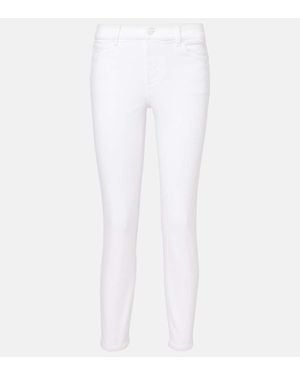 7 For All Mankind Roxanne Mid-Rise Skinny Jeans - White
