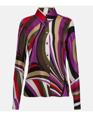 Emilio Pucci Hemd Iride Aus Seide - Rot
