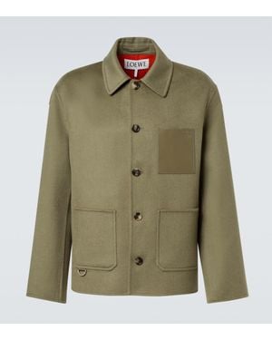 Loewe Anagram Wool And Cashmere Jacket - Green