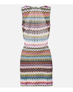 Missoni Zig Zag Open-Back Lame Minidress - Multicolor
