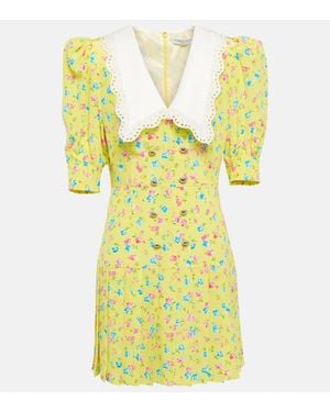 Alessandra Rich MINI ABITO STAMPA FLOREALE - Giallo