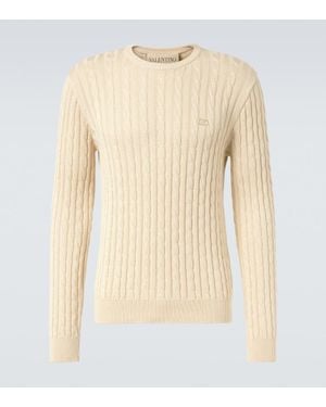 Valentino Pullover Vlogo Aus Baumwolle - Natur