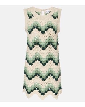 The Upside Tidal Sandrine Cotton Crochet Minidress - Green