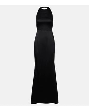 Givenchy Satin-Crepe Halterneck Gown - Black