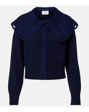 Erdem Cardigan Aus Einem Wollgemisch - Blau