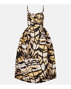 Oscar de la Renta Robe De Cocktail Imprimee - Métallisé