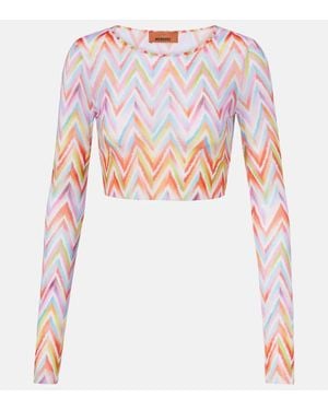 Missoni Chevron Cropped Top - White
