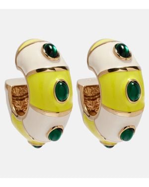 Jacquemus Orecchini A Cerchio Rayures - Giallo