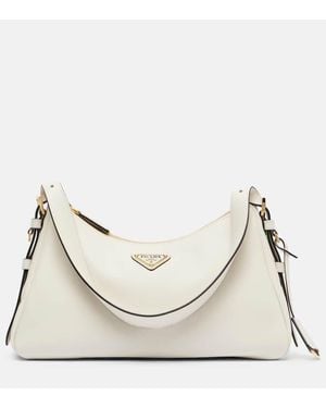 Prada Schultertasche Aimee Medium Aus Leder - Natur