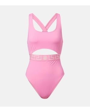 Versace Badeanzug Greca Border - Pink