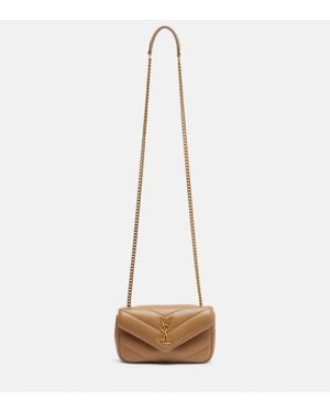 Saint Laurent Lou Lou Mini Leather Crossbody Bag - Natural