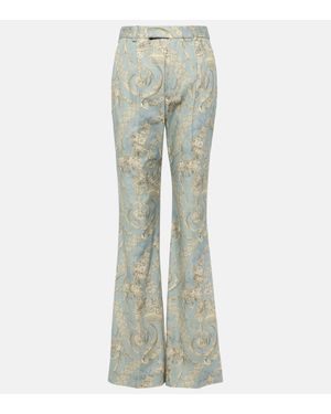 Vivienne Westwood Ray Printed High-Rise Cotton Flared Trousers - Green