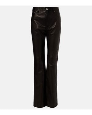 Rabanne Leather Flared Pants - Black