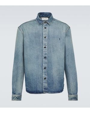 Saint Laurent Jeanshemd Cassandre - Blau