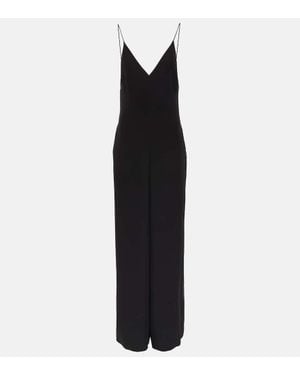 Valentino Wide-Leg Silk Jumpsuit - Black