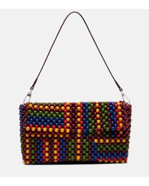 STAUD Sac Timmy Small En Cuir A Ornements - Rouge