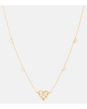 Jade Trau Margot Heart Mini 18kt Gold Necklace With Diamonds - White