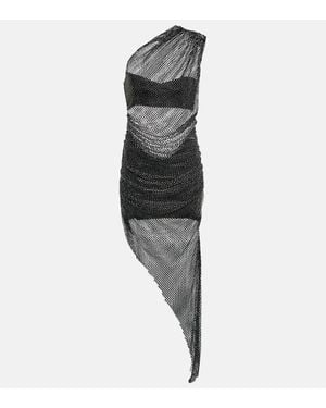 GIUSEPPE DI MORABITO Verziertes Midikleid Aus Mesh - Schwarz