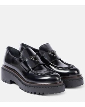 Prada Loafers Aus Leder - Schwarz