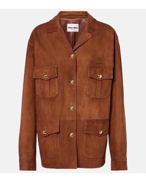 Miu Miu Suede Jacket - Brown