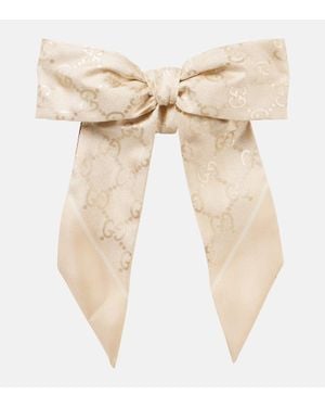 Gucci Coletero Gg De Seda Con Lazo - Neutro
