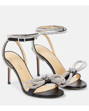 Mach & Mach Sandales Double Bow 95 en cuir a cristaux - Métallisé
