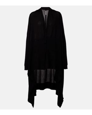 Rick Owens Cardigan De Lana Virgen - Negro