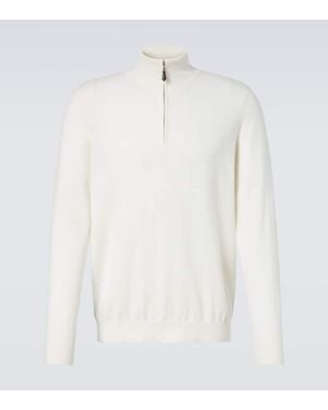 arch4 Mr Fenchurch Cashmere Half-Zip Sweater - White