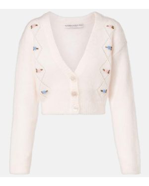 Alessandra Rich Cardigan Aus Einem Mohairgemisch - Natur
