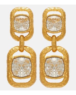 Oscar de la Renta Crystal-Embellished Drop Earrings - Metallic
