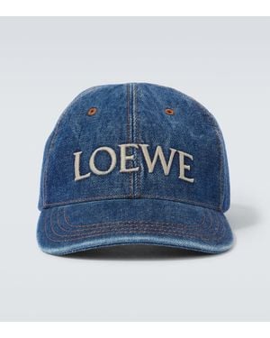 Loewe Baseballcap Aus Denim - Blau