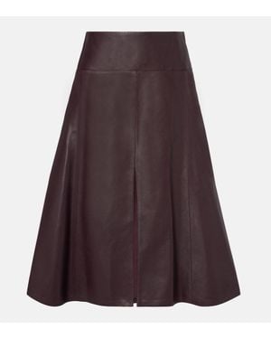 Alaïa Low-Rise-Midirock Aus Leder - Lila