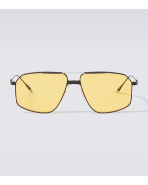 Jacques Marie Mage Logo Aviator Sunglasses - Metallic