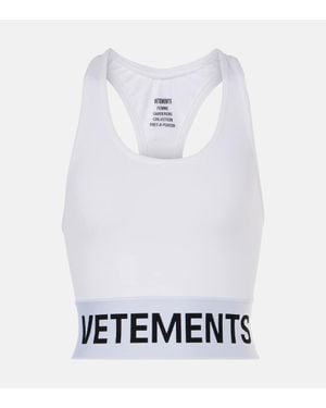 Vetements Logo Sports Bra - White