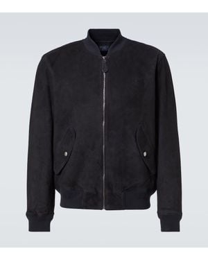 Polo Ralph Lauren Logo Suede Bomber Jacket - Black