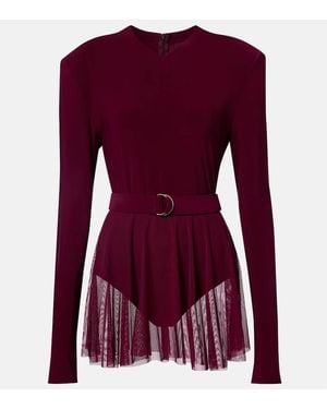 Norma Kamali Body Semitransparente Con Cinturon - Morado