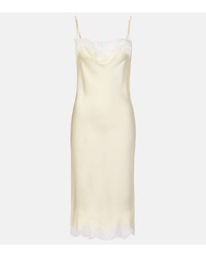 Stella McCartney Robe En Satin Et Dentelle - Neutre