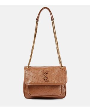 Saint Laurent Schultertasche Niki Baby Aus Leder - Braun