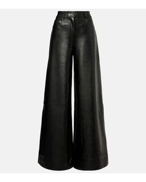 Norma Kamali Pantalon Ample Elephant En Cuir Synthetique - Noir