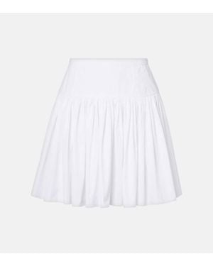 Dolce & Gabbana Minifalda De Popelin De Algodon Plisada - Blanco