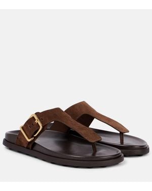 Tod's Suede Thong Sandals - Brown