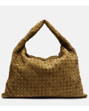 Bottega Veneta Tote Bag Hop Large Aus Veloursleder - Braun